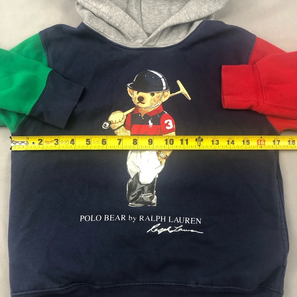Polo Ralph Lauren Kid’s Color Block Polo Bear Hoodie